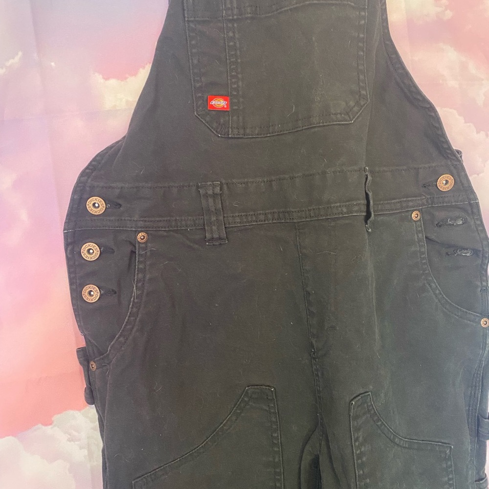 Dickies XS black DOUBLE KNEE denim workwear overalls - Picture 2 of 5